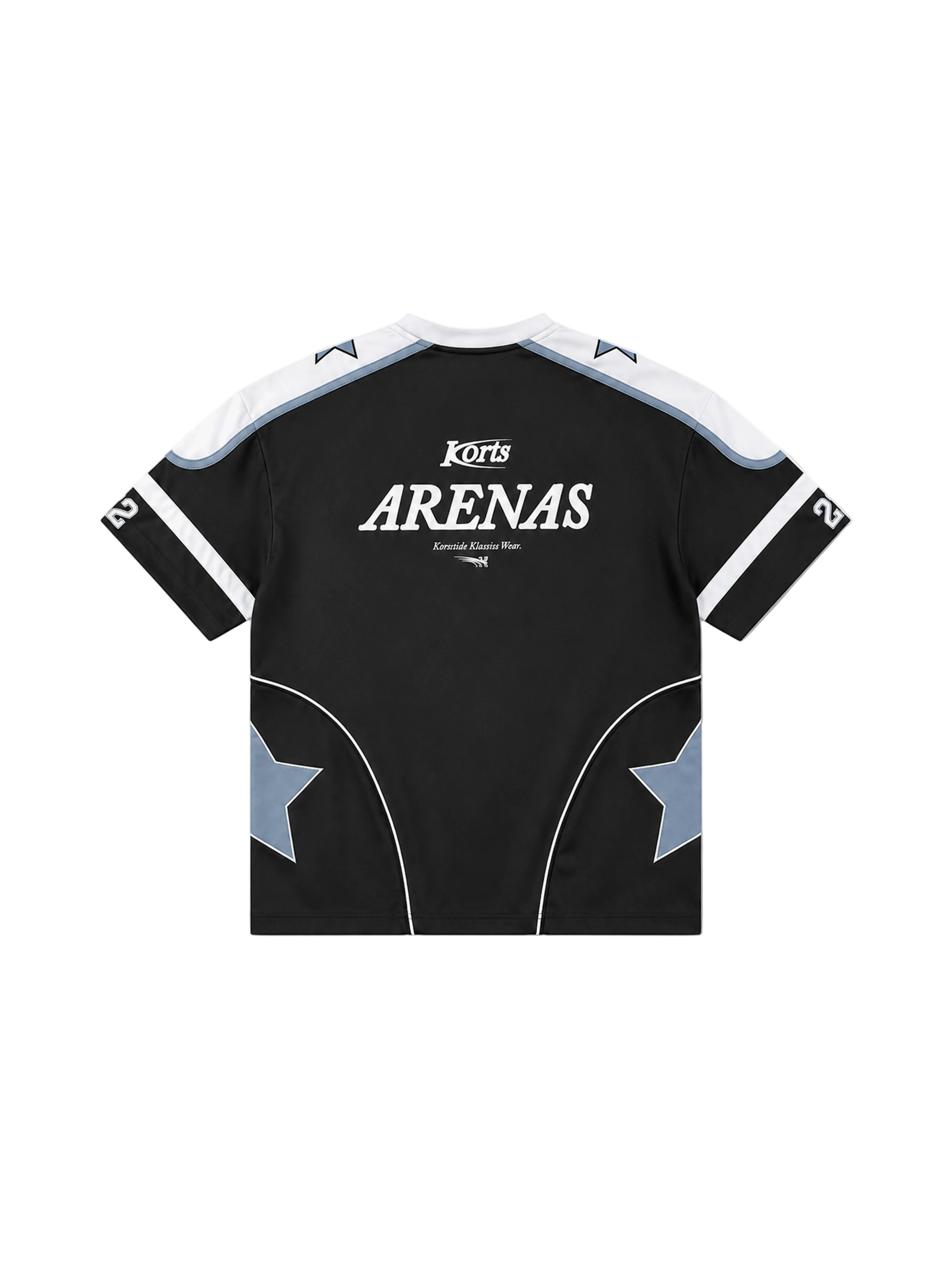 Back view of kortsiide Arenas Jersey Black T-Shirt